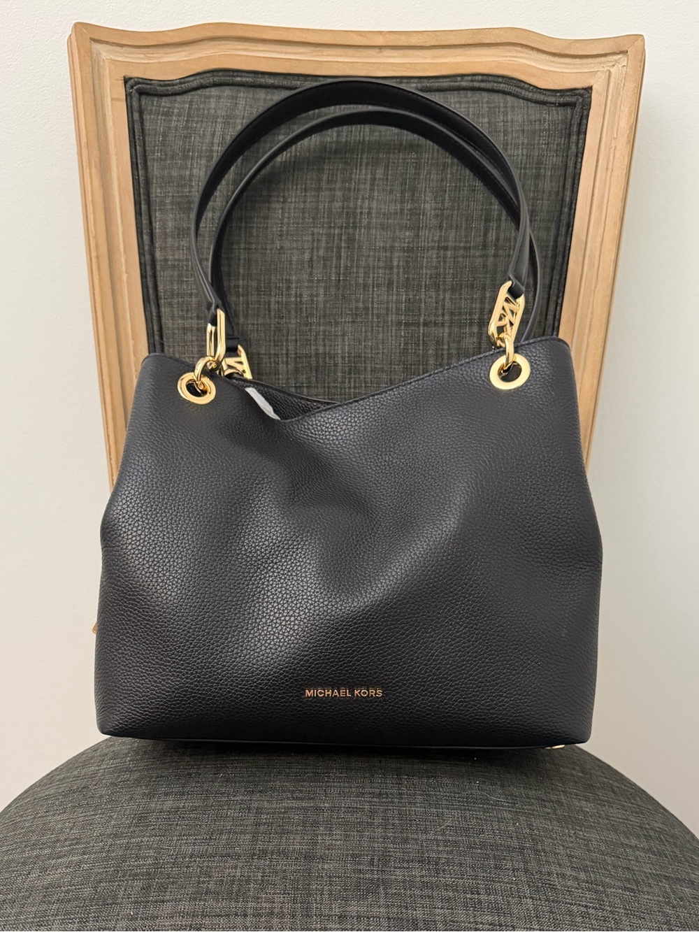 NEW Michael Kors Kensington Large Pebbled Leather Tote Bag Black